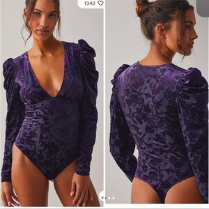 NWT Sexy Purple Velvet Bodysuit Small​​